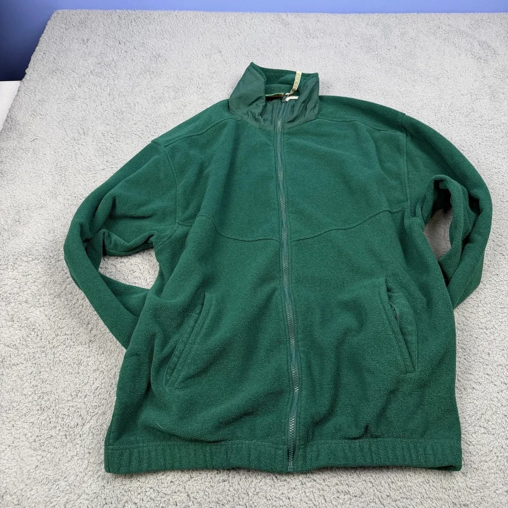 Vintage Ozark Trail‎ Jacket Mens Large Hunter Green Fleece Full Zip 90s Hiking